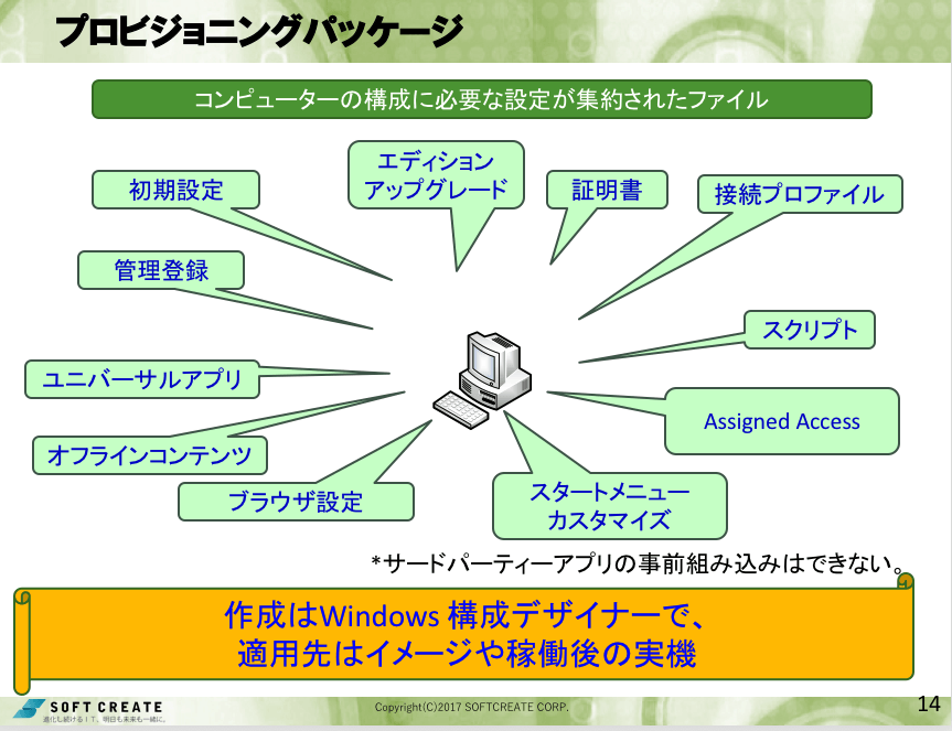 プロビジョニングパッケージ